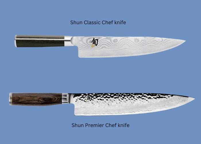 Shun classic knife and premier knife finishing