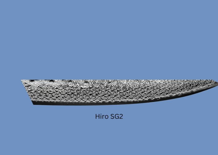 Shun Hiro SG 2 steel blade pattern finishing