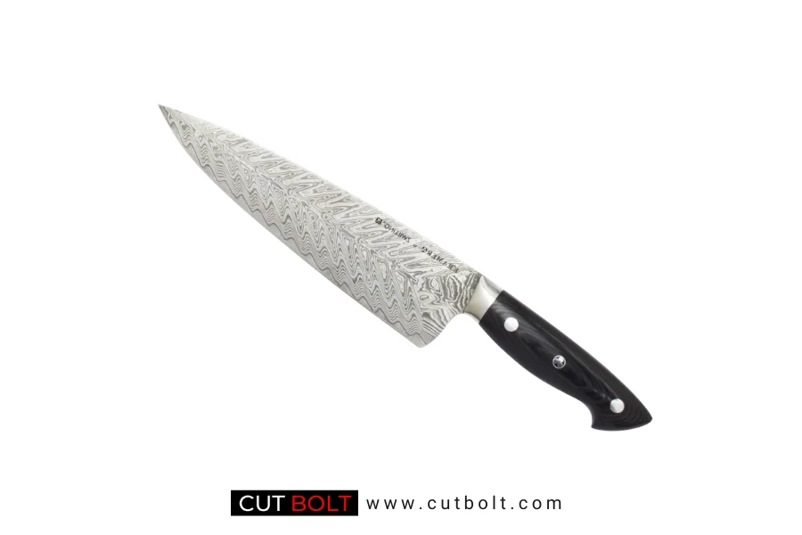Authentic knife made of Damascus steel