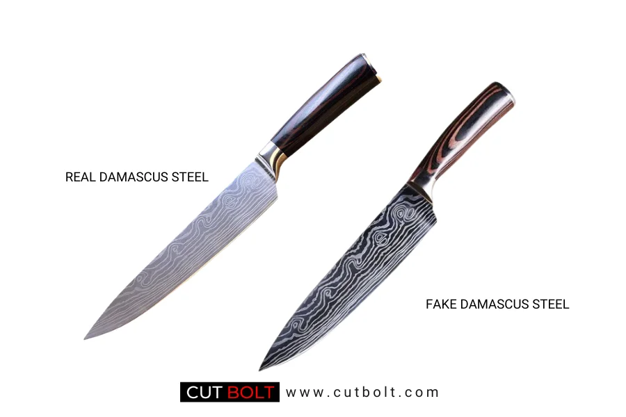 Real vs Fake Damascus steel knife