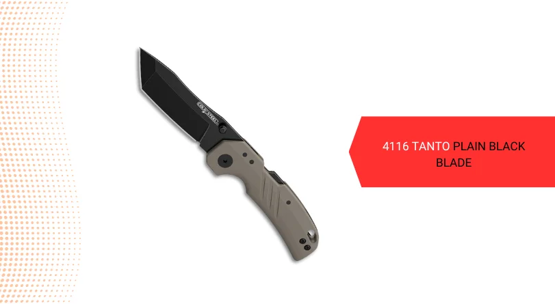 4116 Tanto plain black blade